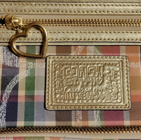 Coach Signature Multi-Color Poppy Madras Backpack F21886 - Picture 7 of 16